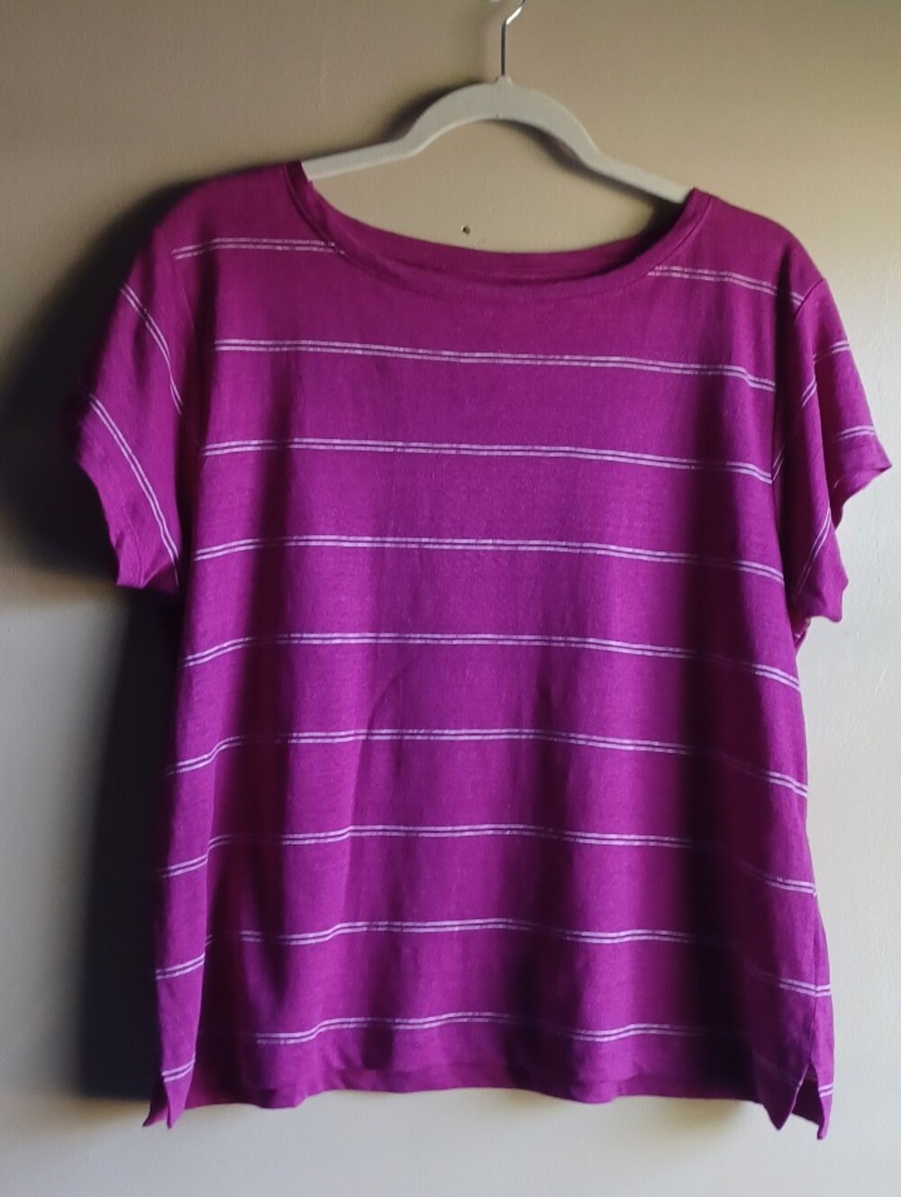 EILEEN FISHER Organic Linen In Magenta L Petite